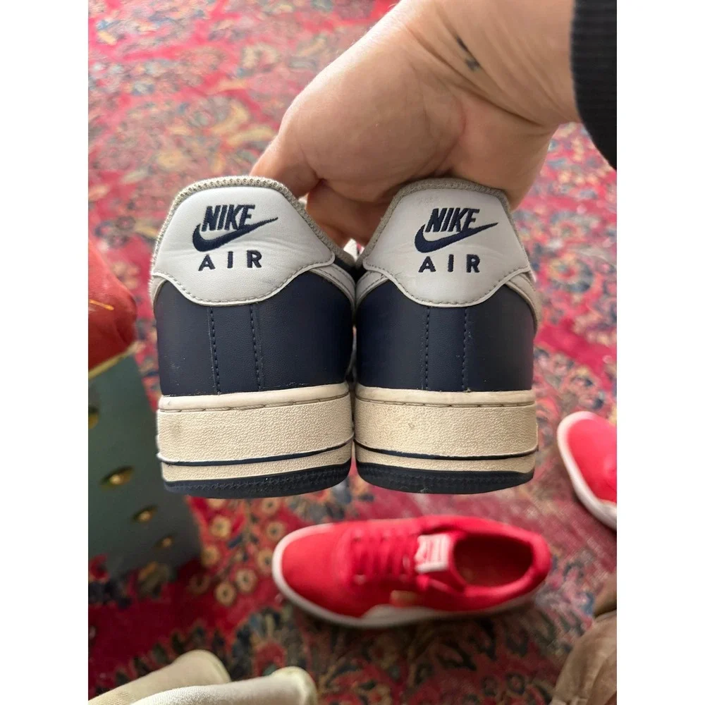 Nike Air Force 1 Low White Royal Blue Leather Sneakers Size 8 FQ8825-100